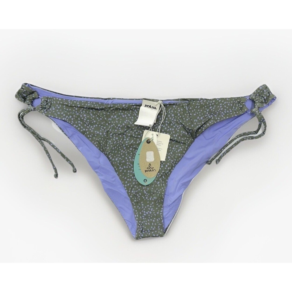 NWT prAna La Plata Bikini Bottoms - UPF 50+ / Army Spot & Lilac / Women's XL